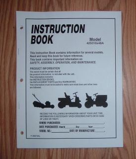 MURRAY 425016X48A LAWN TRACTOR OWNERS MANUAL WITH ILLUSTRATED PARTS 