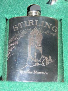 Stirling Pewter Flask   Wallace Monument   Stirling Bridge & Castle 