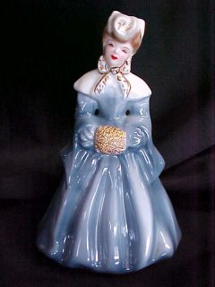 Vintage Antique Florence Ceramic Blue Elaine Woman Doll Figurine