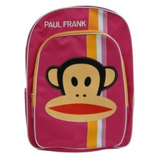 Paul Frank Pink Backpack Bookbag with Monkey & Stripe 16HX12WX5D NWT