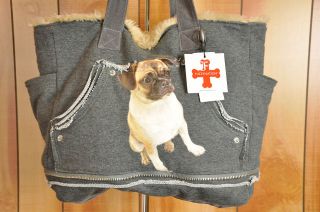 FUZZY NATION Casual Hoodie Style Pets Tote Shopper Dog Bag Purse $45 