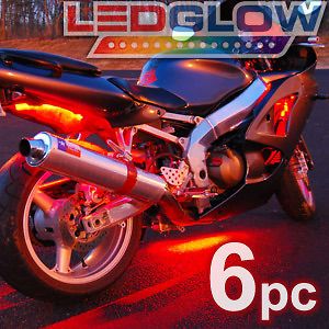 red motorcycle led neon lighting kit w wireless remote time