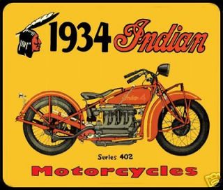 indian motorcycle mouse pad mousepad art vintage sign time left