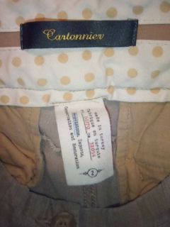 CARTONNIER ANTHROPOLOGIE Taupe Brushed Cotton Stretch Pants Trousers 