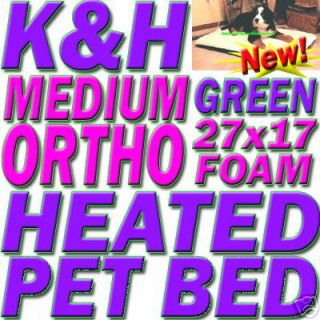 orthopedic foam heated dog pet bed warmer medium green time