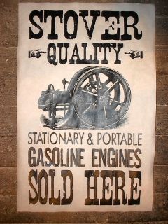 NOVELTY POSTER HIT & MISS GAS ENGINE STOVER ENGINE SOLD HERE 11x17 