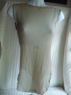 Wolford sz large warm tan body suit NWOT nylon spandex cotton s/l 