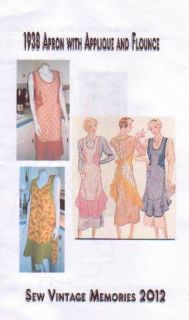 Pellon Copy 1938 Vintage Retro Apron Sewing Pattern Flounce Applique 