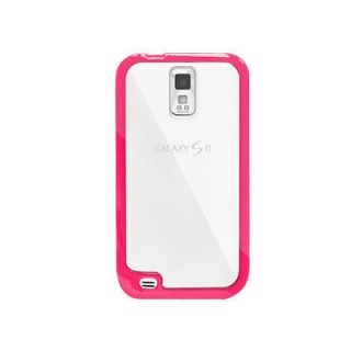 For Samsung Galaxy S II X / T989 Case Edge Pink/Clear Hard Cover