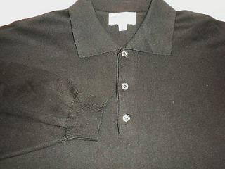 Mens Poeta Moda Long Sleeve Sweater ~ Large ~ Black ~ 3 Button 