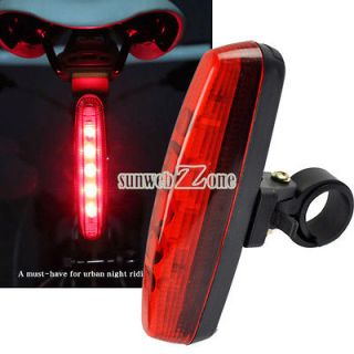 S0BZ 5LED 3 Mode Cycling Bicycle Bike Caution Safety Rear Tail Lamp 