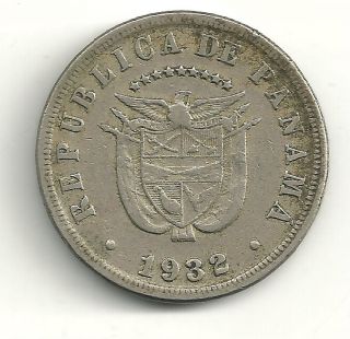 very nicely detailed 1932 panama five 5 centesimos coin