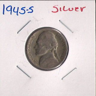 1945 S 35% SILVER JEFFERSON NICKEL ~I HAVE ALL 1940 1949 P D S NICKELS