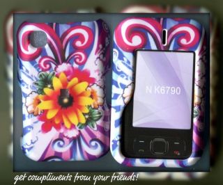 nokia 6350 at t 3g rubberized cover case flower time