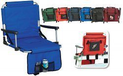Picnic Plus Stadium Seat with Arms, straps to bench & bleachers Black 