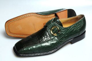   EDEN Italy Genuine Crocodile & Ostrich Monk Strap Dress Shoes 10 NIB