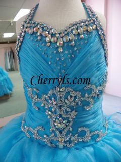   6234 Turquoise Size 6 GIRLS NATIONAL PAGEANT GOWN FORMAL DRESS NWT
