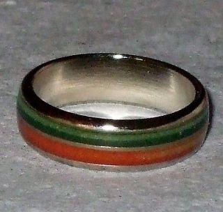 Stripped band color changing mood ring for boys or ladies Sz. 4 5 or 6 