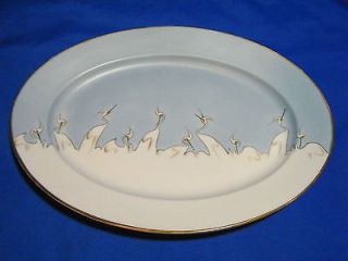 Newly listed Nippon China White Crane OVAL SERVING PLATTER Blue Sky 