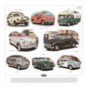 morris minor pick up tourer series 2 police print from