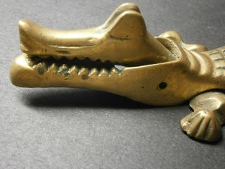 ALLIGATOR NUT CRACKER VINTAGE SOLID BRASS HEAVY WEIGHT 9 INCHES LONG 