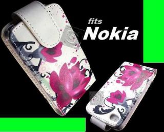 LEATHER FLORAL FLOWER QUALITY FLIP CASE COVER POUCH for NOKIA