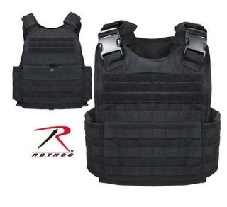 Rothco 8922 Black Military MOLLE Tactical Plate Carrier Assault Vest