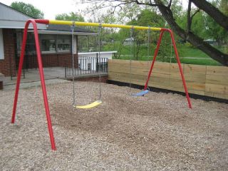 swing set 2 seat 7 height commercial metal just like