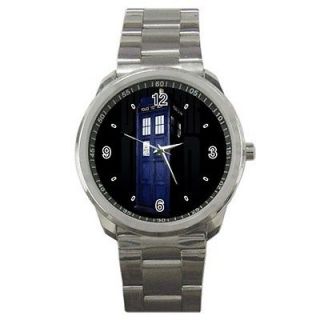NEW DOCTOR WHO PHONE CALL BOX POLICE LOGO SPORT METAL WATCH FIT YOUR T 