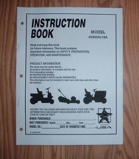 MURRAY 425604X18A LAWN TRACTOR OWNERS MANUAL W/ ILLUSTRATED PARTS LIST