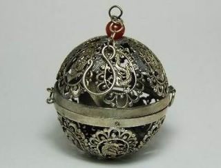 chinese old handwork silver plated dragon oil lamp from china