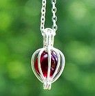 Silver Plated Brass Drop Necklace old vintage glass gem beautiful eco 