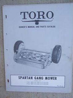 1968 Toro Spartan Gang Mower Owner Operating Parts Manual Rubber Wheel 