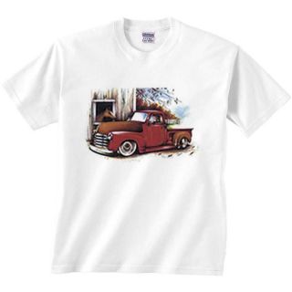 Chevy T Shirt 1951 Rusted Red Chevrolet Truck By Barn With Horse Tee