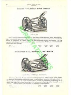 1903 antique worcester rotary lawn mower catalog ad 