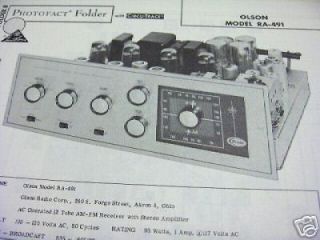 olson ra 491 tuner receiver photofact  5