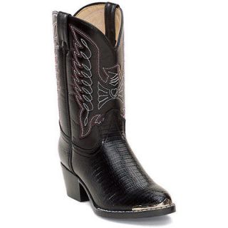 durango bt940 kid s black lizard western boots size 5 m