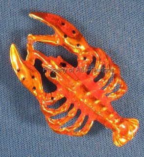 Nautical Ocean Maine Bright Orange Lobster Brooch 5118