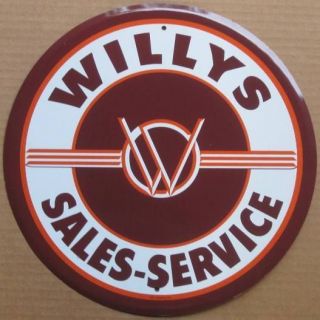 Willys Sales & Service Auto Mechanic Garage Nostalgic Retro Tin Sign