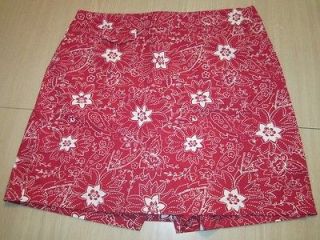  + Style Petite Size 14P Red Flower Stretch Skort (skirt shorts) NEW