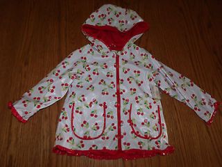 NWT GIRLS OSHKOSH BGOSH RED WHITE CHERRY RAIN JACKET Raincoat Size 4 
