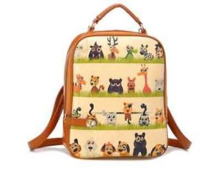 Girls Fashion Animal Print Backpack Travel rucksack Shoulder bag BB