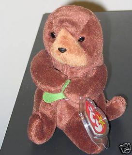 CT * Ty SEAWEED the Otter Beanie Baby ~ Creased Tag ~ RETIRED