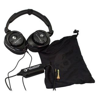   SKULLCRUSHERS BLACK PINSTRIPE DJ AMP BASS HEADPHONES SKULLCRUSHER NEW