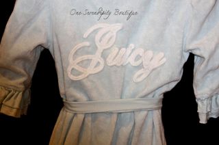 Nwt Juicy Couture BLUE Robe Terry Cloth w/hoodie sz. small