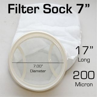   Sock L 7 x 17 Felt Sump 200 Micron Ring Aquarium Reef Pre Filter