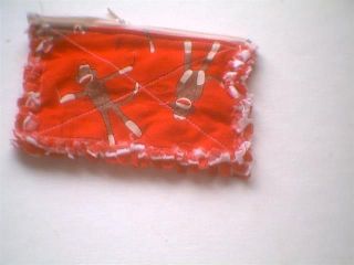 Rag quilt change coin purse SOCK MONKEY red