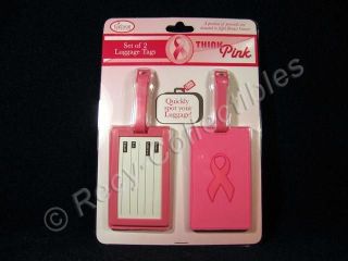 pink ribbon breast cancer awareness luggage tags 2 pack  9 