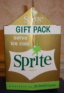 old sprite soda 2 pack cardboard bottle carrier coca cola