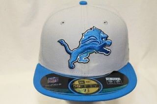 DETROIT LIONS NFL NEW ERA 59FIFTY SIDELINE ON FIELD HAT CAP BLUE/GRAY